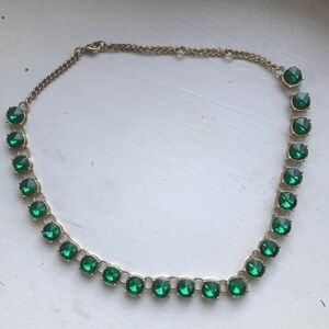 H&M Gold Necklace with Green Stones